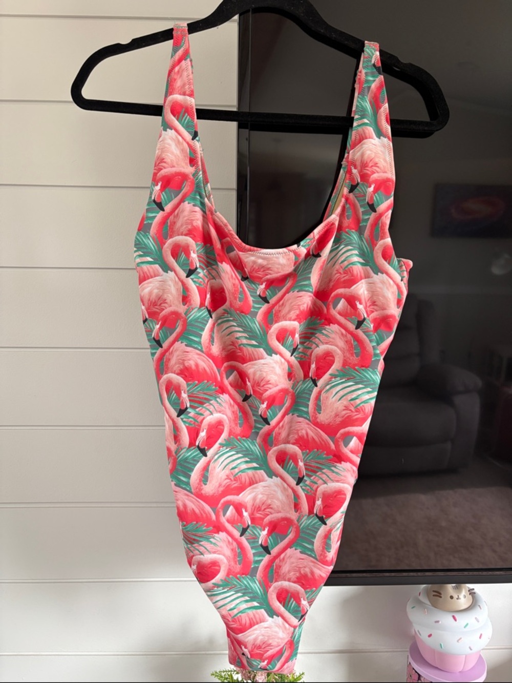 NWOT Old Navy Pink Flamingo Print One-Piece Swimsuit